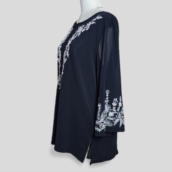 Susan Graver | Women's Embroidered Top - Picture 5 of 11